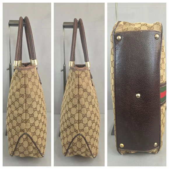 ✨️GUCCI GG Canvas Web Sherry Line Tote Bag - Picture 8 of 16
